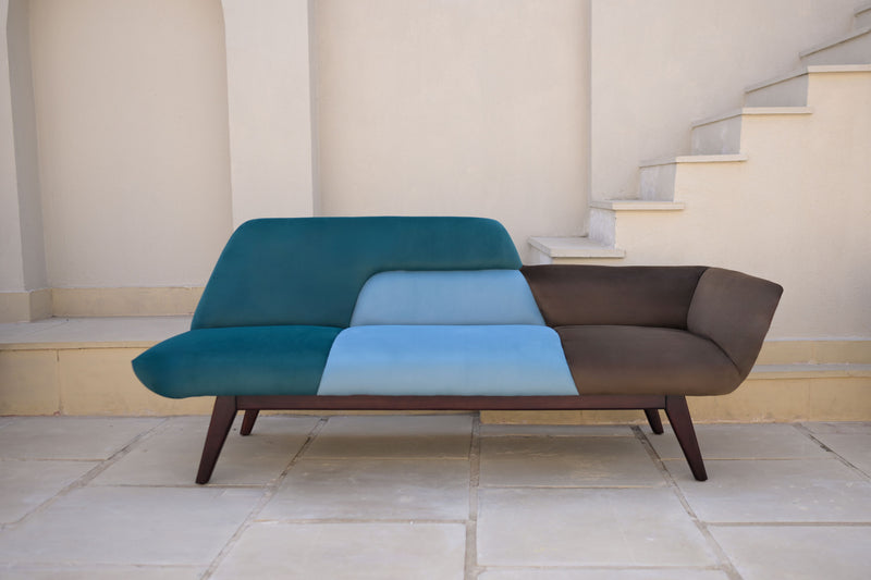 Triple-Shade Suede 3 Seater Sofa