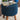 Blue Buckely Fabric Ottoman With Wooden Legs - JAIPURIA EMPORIUM