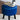 Blue Suede Seating Stool With Black Polished Leg - JAIPURIA EMPORIUM