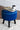 Blue Suede Seating Stool With Black Polished Leg - JAIPURIA EMPORIUM