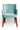 Aqua Blue Arm Chair With Wallnut Polished Leg - JAIPURIA EMPORIUM