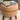 Indian Khaki Linen Stool With Wooden Legs - JAIPURIA EMPORIUM