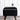 Black Suede Ottoman With Polished Leg & Golden Cap - JAIPURIA EMPORIUM