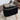 Black Tringle Suede Ottoman With Fabric Leg & Gold Cap - JAIPURIA EMPORIUM