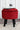 Premium Red Suede Ottoman With Black Polish Leg - JAIPURIA EMPORIUM