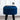 Blue Suede Seating Stool With Black Polished Leg - JAIPURIA EMPORIUM