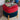 Red & Teal Suede Stool With Wooden Stand - JAIPURIA EMPORIUM