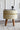 Ash Linen Seating Stool With Gold Ring & Wooden Leg - JAIPURIA EMPORIUM