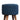 Blue Buckely Fabric Ottoman With Wooden Legs - JAIPURIA EMPORIUM