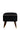 Black Suede Ottoman With Polished Leg & Golden Cap - JAIPURIA EMPORIUM