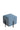 SkyBlue Suede Stool With Parallel & Black Metallic Stand - JAIPURIA EMPORIUM