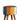 Mixed-Color Suede Stool With Wooden Legs - JAIPURIA EMPORIUM