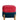 Red & Teal Suede Stool With Wooden Stand - JAIPURIA EMPORIUM