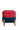 Red & Teal Suede Stool With Wooden Stand - JAIPURIA EMPORIUM