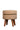 Indian Khaki Linen Stool With Wooden Legs - JAIPURIA EMPORIUM