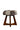 Double Fabric Flower Design Stool With Polished Stand - JAIPURIA EMPORIUM