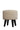 Off-White Buckley Fabric Ottoman With Black Wooden Legs - JAIPURIA EMPORIUM