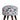 Cream Leaf Print Fabric Stool With Polished Leg - JAIPURIA EMPORIUM