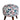 Cream Leaf Print Fabric Stool With Polished Leg - JAIPURIA EMPORIUM