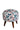 Cream Leaf Print Fabric Stool With Polished Leg - JAIPURIA EMPORIUM