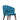 Auqa Blue Flower Chair With Polished Leg - JAIPURIA EMPORIUM