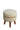 Ash Linen Seating Stool With Gold Ring & Wooden Leg - JAIPURIA EMPORIUM