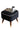 Black Suede Ottoman With Polished Leg & Golden Cap - JAIPURIA EMPORIUM