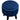 Blue Suede Seating Stool With Black Polished Leg - JAIPURIA EMPORIUM