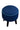 Blue Suede Seating Stool With Black Polished Leg - JAIPURIA EMPORIUM