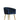 Navy Blue Suede Arm Chair With Golden Legs - JAIPURIA EMPORIUM