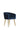 Navy Blue Suede Arm Chair With Golden Legs - JAIPURIA EMPORIUM