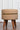 Indian Khaki Linen Stool With Wooden Legs - JAIPURIA EMPORIUM