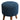 Blue Buckely Fabric Ottoman With Wooden Legs - JAIPURIA EMPORIUM