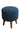 Blue Buckely Fabric Ottoman With Wooden Legs - JAIPURIA EMPORIUM