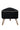 Black Tringle Suede Ottoman With Fabric Leg & Gold Cap - JAIPURIA EMPORIUM