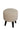 Off-White Buckley Fabric Ottoman With Black Wooden Legs - JAIPURIA EMPORIUM