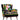 Black Flower Embroidery Upholstery Arm Chair With White Vintage Leg - JAIPURIA EMPORIUM