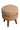 Indian Khaki Linen Stool With Wooden Legs - JAIPURIA EMPORIUM