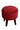 Premium Red Suede Ottoman With Black Polish Leg - JAIPURIA EMPORIUM