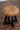 Santa Fe Suede Stool With Polished Legs - JAIPURIA EMPORIUM