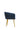 Navy Blue Suede Arm Chair With Golden Legs - JAIPURIA EMPORIUM