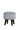 Oslo Grey Suede Stool With Black Polished Leg - JAIPURIA EMPORIUM