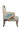 Cream Bird Emboidery Work Arm Chair With Vintage Legs - JAIPURIA EMPORIUM