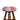 Pink & Cream Suede Stool With Polished Stand - JAIPURIA EMPORIUM