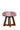 Pink & Cream Suede Stool With Polished Stand - JAIPURIA EMPORIUM