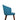 Auqa Blue Flower Chair With Polished Leg - JAIPURIA EMPORIUM