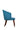 Auqa Blue Flower Chair With Polished Leg - JAIPURIA EMPORIUM