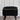 Black Suede Ottoman With Polished Leg & Golden Cap - JAIPURIA EMPORIUM