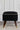 Black Suede Ottoman With Polished Leg & Golden Cap - JAIPURIA EMPORIUM