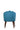 Auqa Blue Flower Chair With Polished Leg - JAIPURIA EMPORIUM